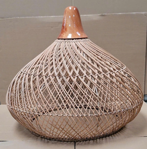 Lampe suspendue en bambou faite à la main, abat-jour en maille tissée écologique pour restaurant, hôtel, salon, décoration bohème pour la maison - Product Image 2