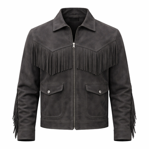 Wholesale Custom Men's Leather <b>Fringe</b> <b>Jacket</b> Direct from Manufacturer - OEM Bulk Wholesale Supplier - Product Image 1