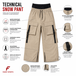 Pantalones de Snowboard Impermeables para Hombre y Mujer, Pantalones de Esquí Holgados, Estilo Cargo, Ropa Técnica para Deportes de Invierno al Aire Libre, Resistentes al Viento y Transpirables - Product Image 6