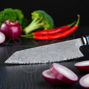 Couteau de chef japonais en acier Damas forgé à la main, lame Damas premium de 8 pouces, pour une tranchance durable. - Product Image 2