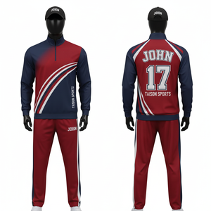 Mens Cricket Training <b>Tracksuit</b> 220 GSM Premium Polyester Interlock Green Orange <b>White</b> Panel Design Custom Sublimation Logo - Product Image 6