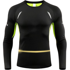 T-shirt de compression à manches longues haute performance pour homme, logo personnalisé, contrôle de l'humidité, vêtements de sport pour les séances de course - Product Image 1
