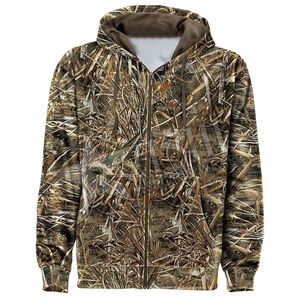 Sweat-shirts à capuche camouflage canard et feuilles de qualité supérieure pour hommes 2026 - Veste tactique de chasse zippée, sweats à capuche de chasse avec broderie de patch personnalisée - Product Image 1