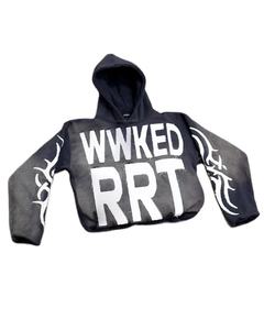 Custom Sun Faded Crop Hoodie Streetwear Low MOQ Fashion Wear Distress Sudadera con capucha bordada Unisex Hip Hop Hoodies Made In Pakistan - Product Image 1