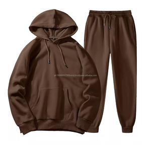 Ensemble survêtement unisexe en molleton lourd 400GSM, pantalon de survêtement à jambe droite et sweat-shirt à capuche, surdimensionné, ample, avec patchs en chenille - Product Image 5