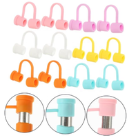Les embouts de paille en silicone couvrent les embouts de paille à boire réutilisables mignons avec bouchon de paille anti-poussière