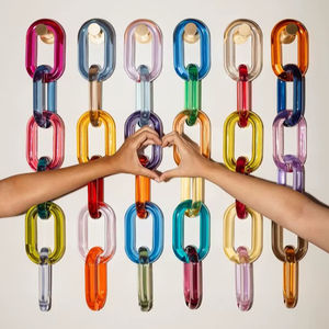 Chaîne de pluie décorative haut de gamme en résine colorée, séparateur mural intérieur, chaîne de pluie en acrylique pour jardin, cour, maison, bureau - Product Image 1