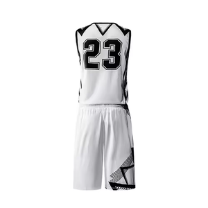 Geometric Pattern Basketball Jersey Set With Lightweight Breathable Fabric Suitable For Sports League And Training - Product Image 2