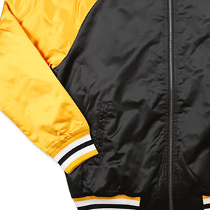 Chaqueta Bomber Negra y Amarilla de Grambling State, Premium, con Cierre Completo, Satén con Ribete de Punto y Forro de Viscosa Suave, para Primavera - Product Image 2