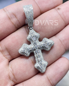 Colgante de Cruz VVS Moissanite para Hombre, Estilo HipHop, con Incrustaciones, Plata de Ley, Joyería Religiosa de Lujo Personalizada, Bautismo - Product Image 2