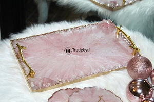 Plateau en résine mobile de qualité supérieure élégant pour servir des collations, des desserts et des boissons, décoration moderne pour la maison Tradebyd - Product Image 3