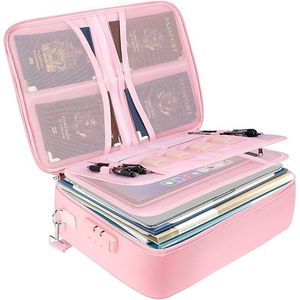 Portable Fireproof Document <b>Box</b> Waterproof <b>File</b> Organize with Lock Fire Proof Document Bag for Documents Storage - Product Image 1