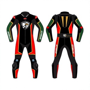 Traje de Motociclismo de Cuero GSXR Personalizado para Hombre, Mono de Carreras de Una Pieza, Traje de Motociclista OEM con Protección CE, Manga Larga, 280g - Product Image 1