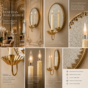 Grand European Venetian Baroque Luxury <b>Wall</b> <b>Sconce</b> Ornate Decorative <b>Wall</b> <b>Light</b> with Elaborate Mirror Detailing, Premium Brass F - Product Image 2