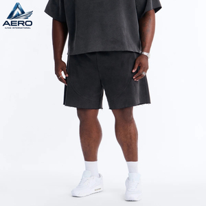 Shorts en molleton de coton légers pour homme, design unique, couleur grise, légers, faciles à porter, nouvelle tendance, coupe confortable avec poche latérale - Product Image 6