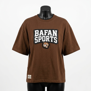 Camiseta de Algodón de Alta Calidad, 240 GSM, Corte Cuadrado, para Hombre, Color Marrón, con Parche Bordado con Logotipo, Camiseta Oversize para Mujer - Product Image 1