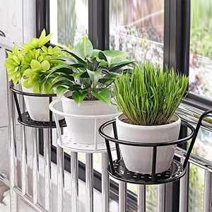 Heavy Duty Iron Hanging Planter Basket With <b>Hook</b> For Balcony Railing Wall Flower Pot Holder Rust Resistant <b>Garden</b> Decor Outdoor - Product Image 1
