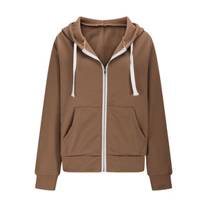 Conjunto de sudadera con capucha y pantalones deportivos para mujer, color marrón, informal, de punto, de manga larga, para otoño - Product Image 3