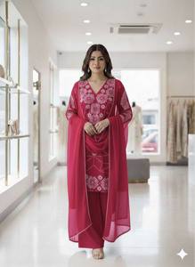 EID EXCLUSIVE <b>WEDDING</b> SEASON SEQUENCE EMBROIDERY WORKED <b>TOP</b> & PLZZO/DUPATTA SET-TRADITIONAL STYLE PARTY READY - Product Image 4