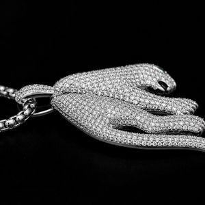 Pendentif animal panthère Hip Hop en argent sterling 925 avec diamants CVD brillants cultivés en laboratoire, bijoux fins - Product Image 5