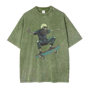 Silk Screen Printed DTG Wholesale Streetwear <b>Acid</b> Wash Men Casual Hip Hop Summer Plus Size <b>Drop</b> Shoulder Men OEM ODM Boxy Tee - Product Image 2