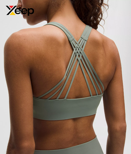 เสื้อชั้นในกีฬาโยคะคุณภาพสูงสำหรับผู้หญิง XEEP รุ่น XC-SB-126 แบบเรียบง่าย ระบายอากาศได้ดี สายปรับได้ แผ่นรองถอดออกได้ รองรับได้ดีเยี่ยม แห้งเร็ว - Product Image 4