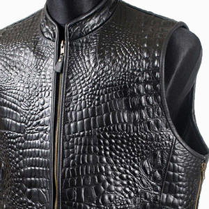 Gilet en cuir pour motard homme, grande taille, design personnalisé, style vintage, en cuir véritable - Product Image 4