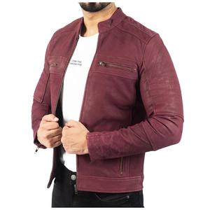 Premium men <b>leather</b> jacket featuring a sleek design durable material soft inner lining and a comfortable fit for daily <b>outfits</b> - Product Image 2
