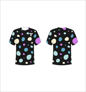 T-shirt à manches courtes pour homme, motif à pois noirs, impression par sublimation, vêtement décontracté, coupe classique, col rond, respirant, en polyester - Product Image 1