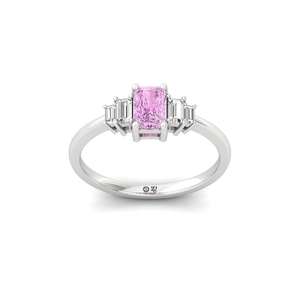 Bague de luxe plaquée or 10 carats Radiant Harmony avec diamants CVD baguette étincelants, bijoux élégants pour femme, cadeau de fiançailles et de mariage - Product Image 3