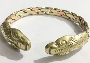 3 Brass Mix Twisted Heart Romantic <b>Silver</b> Plated Unisex <b>Cuff</b> Bangles - Product Image 4