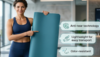 Tapis de yoga antidérapant, tapis d'exercice écologique, tapis de sol pour femmes et hommes, tapis de gym à domicile, Pilates, sangle de transport, qualité supérieure, personnalisé