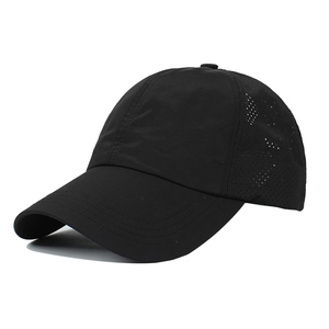 Casquette de baseball unisexe pour adultes, 6 panneaux, en coton noir uni, ajustement réglable, style décontracté - Product Image 2
