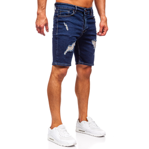 Shorts de Mezclilla para Hombre, Transpirables, Ligeros, de Satén Sólido, Cintura Alta con Cordón, Estilo Vintage, Lavado Medio, Corte Relajado, Ecológicos - Product Image 2