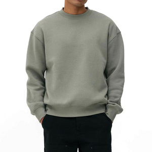 Sweat-shirt oversize pour homme, hiver, uni, 100% coton, molleton respirant, coupe-vent, écologique, vêtements décontractés - Product Image 2