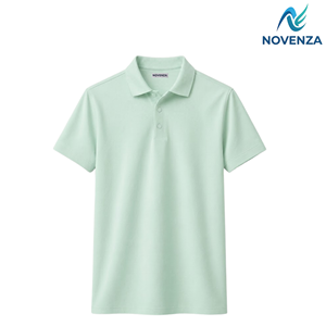 Camiseta Polo de Spandex Lisa para Hombre al por Mayor, Color Menta y Azul Marino, Algodón Elástico, Manga Corta, Cuello Casual, con Logotipo Personalizado - Product Image 1