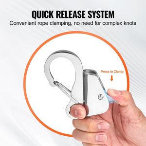 304 Stainless Steel Slide Anchor Quick Release Knotless System 3/8\" Boat Anchor <b>Hook</b> <b>Clips</b> - Product Image 3