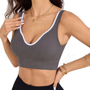 Sujetador Deportivo de Alta Sujeción para Mujer, Diseño Superior, para Yoga y Running, Tallas Grandes, Logotipo Frontal, Spandex/Nylon, Ropa Casual - Product Image 1