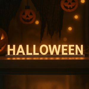 Letrero Magnético con Luces LED de Intensidad Regulable al Tacto para Fiestas de Halloween y Decoración del Hogar - Product Image 1