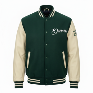 Vintage High School Winter Hooded Varsity <b>Jacket</b> with Front Logo Cotton Fleece Unisex Streetwear - Product Image 1