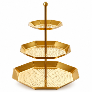 Support à chocolat en argent au design moderne avec accent de perles en bois pour hôtels, restaurants et mariages – Tailles et couleurs personnalisées disponibles - Product Image 5