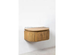 Mesa de Noche Flotante de Madera de Mango |   Estante de Madera para Colgar en la Pared Junto a la Cama |   Mesita de noche moderna para dormitorio, modelo 2026 - Product Image 6