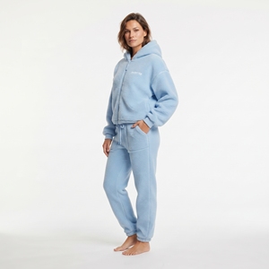 Sherpa <b>Fleece</b> Full Zip Hoodie Tracksuit Relaxed Fit Drop Shoulder Solid Color Ladies Winter Two Piece Side Pocket Jogger Set - Product Image 6