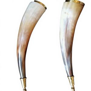 Tasses à boire en corne de buffle polie, mug viking, bord doré, écologique, passe au lave-vaisselle, verres à bière anciens, légers - Product Image 1