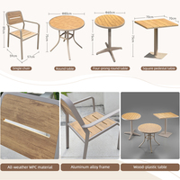 Meubles d'extérieur OEM ODM, économiseurs d'espace, résistants à la rouille, en aluminium WPC, table et chaises de salle à manger, imperméables, meubles de jardin