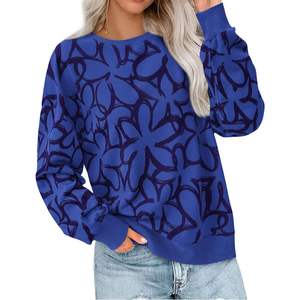 เสื้อสเวตเชิ้ตลายกราฟิกสำหรับผู้หญิง คอกลม พิมพ์ลายดอกไม้ แขนยาว สไตล์น่ารักลำลอง สำหรับฤดูใบไม้ร่วง ปี 2025 ผลิตจากผ้าไหม - Product Image 1