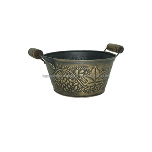 Macetas antiguas de diseño de lujo de Metal gris oscuro para el hogar, jardín y restaurante, accesorios de plantas florales para jardín - Product Image 4