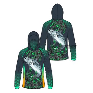 เสื้อตกปลาแบบมีฮู้ด ระบายอากาศ กันน้ำ ป้องกันรังสียูวี 50+ แห้งเร็ว สำหรับใช้งานนอกชายฝั่ง - Product Image 1