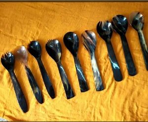 Juego de Cucharas de Postre de Cuerno Natural Hechas a Mano, Utensilios de Servir para Mesa, Decoración del Hogar, Regalo, Exportación Directa del Fabricante, Productos al por Mayor - Product Image 6