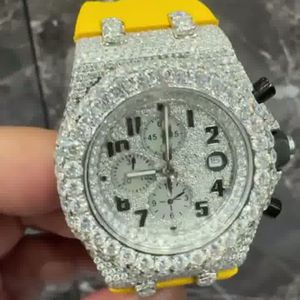Montre en Moissanite Givrée Personnalisée de Haute Qualité 40mm, Bracelet en Acier Inoxydable Allié, Style Affaires Antique, Unisexe, Diamant de Meilleure Qualité - Product Image 6